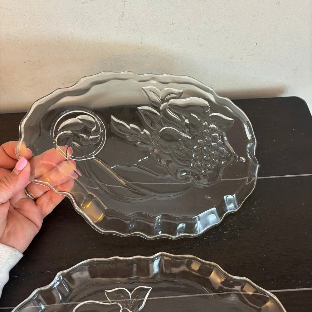 Vintage Federal Glass Cornecopia Luncheon Plates | Set of 2 Plates Only‎
